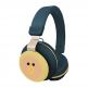 Gjby CA-030 Dinosaur BT Wireless On-Ear Headphones - безжични блутут слушалки, подходящи за деца (тъмносин) thumbnail
