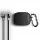 Uniq Vencer Silicone Hang Case - силиконов (TPU) калъф и силиконово въженце за Apple AirPods Pro (черен) thumbnail