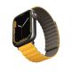 Uniq Revix Silicone Magnetic Strap - двулицевва магнитна силиконова каишка за Apple Watch 42мм, 44мм, 45мм (жълт-кафяв) thumbnail 2