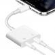Platinet Lightning to Lightning & 3.5mm Aux Adapter - Lightning адаптер към 3.5 аудио изход и Lightning изход (6.5см) (бял) thumbnail 2