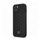 Mercedes-Benz Genuine Leather Quilted Hard Case - дизайнерски кожен кейс (естествена кожа) за iPhone 13 mini (черен) thumbnail