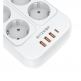 Blitzwolf 8 AC Outlets With USB-A and USB-C Ports Extension Power Strip 2500W - разклонител с 3xUSB-A и 1хUSB-C порта и 8хAC изхода (бял) thumbnail 3