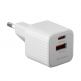 4smarts Wall Charger VoltPlug Duos Mini PD 20W and USB-C Cable - захранване за ел. мрежа с USB-A и USB-C изходи с технология за бързо зареждане и USB-C към USB-C кабел (150 см) (бял) thumbnail 11