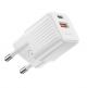 4smarts Wall Charger VoltPlug Duos Mini PD 20W - захранване за ел. мрежа с USB-A и USB-C изходи и технология за бързо зареждане (бял) thumbnail
