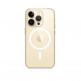 Comma Joy Elegant MagSafe case - поликарбонатов кейс с Magsafe за iPhone 14 (прозрачен-златен) thumbnail