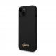 Guess Liquid Silicone Metal Logo Case - силиконов (TPU) калъф за iPhone 14 (черен)  thumbnail