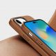 Dux Ducis Grit Faux Leather MagSafe Case - дизайнерски кожен кейс с MagSafe за iPhone 14 Pro (кафяв) thumbnail 9