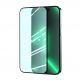 Joyroom Knight Green Tempered Glass with Anti Blue Light (JR-G04) - калено стъклено защитно покритие със защитен филтър за дисплея на iPhone 14 Pro Max (черен-прозрачен) thumbnail