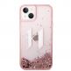 Karl Lagerfeld Liquid Glitter Big KL Logo Case - дизайнерски кейс с висока защита за iPhone 14 Plus (прозрачен-розов) thumbnail 2