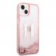Karl Lagerfeld Liquid Glitter Big KL Logo Case - дизайнерски кейс с висока защита за iPhone 14 Plus (прозрачен-розов) thumbnail 3