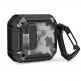 Tech-Protect X-Carbo Hybrid Case - хибриден удароустойчив кейс с карабинер за Apple Airpods Pro, Airpods Pro 2 (сив-камуфлаж) thumbnail