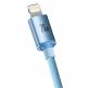 Baseus Crystal Shine USB-C to Lightning Cable PD 20W (CAJY001303) - USB-C към Lightning кабел за Apple устройства с Lightning порт (120 см) (син) thumbnail 3