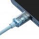 Baseus Crystal Shine USB-C to Lightning Cable PD 20W (CAJY001303) - USB-C към Lightning кабел за Apple устройства с Lightning порт (120 см) (син) thumbnail 4