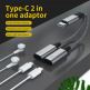 JC USB-C Male to 2xUSB-C Female Adapter MH-273 - активен USB-C адаптер с 2xUSB-C изхода за устройства с USB-C порт (тъмносив) thumbnail 3