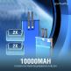 4smarts Power Bank Lucid Dual Cord 10000 mAh 22.5W - външна батерия с вградени USB-C и Lightning кабели, USB-A и USB-C изходи с технология за бързо зареждане (сив) thumbnail 3