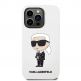 Karl Lagerfeld Liquid Silicone Ikonik NFT Case - дизайнерски силиконов кейс за iPhone 14 Pro Max (бял) thumbnail