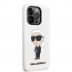 Karl Lagerfeld Liquid Silicone Ikonik NFT Case - дизайнерски силиконов кейс за iPhone 14 Pro Max (бял) thumbnail 3