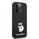 Karl Lagerfeld Liquid Silicone Choupette NFT Case - дизайнерски силиконов кейс за iPhone 14 Pro (черен) thumbnail 3