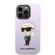 Karl Lagerfeld Liquid Silicone Ikonik NFT Case - дизайнерски силиконов кейс за iPhone 14 Pro (лилав) thumbnail 3