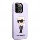 Karl Lagerfeld Liquid Silicone Ikonik NFT Case - дизайнерски силиконов кейс за iPhone 14 Pro (лилав) thumbnail 4