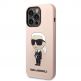 Karl Lagerfeld Liquid Silicone Ikonik NFT Case - дизайнерски силиконов кейс за iPhone 14 Pro (розов) thumbnail