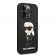 Karl Lagerfeld Liquid Silicone Ikonik NFT Case - дизайнерски силиконов кейс за iPhone 14 Pro (черен) thumbnail 3