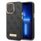 Guess PU 4G MagSafe Leather Hard Case - дизайнерски кожен кейс с MagSafe за iPhone 14 Pro (черен) thumbnail