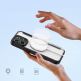 Dux Ducis Skin X Pro Magnetic Wallet Case - удароустойчив хибриден кожен кейс с отделение за карти и MagSafe за iPhone 14 Pro Max (черен-прозрачен) thumbnail 4