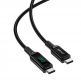 Acefast C6-03 LED Display USB-C to USB-C Cable 100W - здрав кабел с LED дисплей и въжена оплетка с бързо зареждане за устройства с USB-C порт (200 см) (черен) thumbnail 2