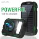 4smarts Solar Power Bank Rugged TitanPack Ultimag 20000mAh - соларна удароустойчива външна батерия с 5xUSB изхода, компас и фенер (черен-зелен) thumbnail 4