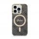 Guess 4G Printed Stripe MagSafe Case With MagSafe Wireless Charger Set - комплект хибриден удароустойчив кейс с MagSafe и поставка (пад) за безжично зареждане за iPhone 14 Pro (черен) thumbnail 3