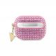 Guess Airpods Pro 2 Rhinestones Triangle Metal Logo Case - кожен кейс с висулка за Apple Airpods Pro 2 (розов) thumbnail 2