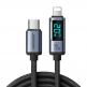 Joyroom USB-C to Lightning Cable with LED Display 20W - USB-C към Lightning кабел за Apple устройства с Lightning порт (120 см) (черен) thumbnail