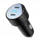Joyroom Digital Display Dual USB-C Fast Car Charger 70W PD - зарядно за кола с 2xUSB-C изходи с технология за бързо зареждане и дисплей  (черен) thumbnail