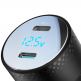 Joyroom Digital Display Dual USB-C Fast Car Charger 70W PD - зарядно за кола с 2xUSB-C изходи с технология за бързо зареждане и дисплей  (черен) thumbnail 3