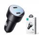 Joyroom Digital Display Dual USB-C Fast Car Charger 70W PD - зарядно за кола с 2xUSB-C изходи с технология за бързо зареждане и дисплей  (черен) thumbnail 6