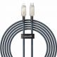 Baseus Aramid Fiber Braiding USB-C to Lightning Cable PD 20W (P10355803221-01) - изключително здрав USB-C към Lightning кабел за Apple устройства с Lightning порт (200 см) (син) thumbnail