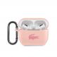Lacoste AirPods Pro Liquid Silicone Glossy Printing Logo Case - силиконов калъф с карабинер за Apple AirPods Pro (розов) thumbnail