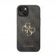 Guess PU 4G Metal Logo Leather Hard Case - дизайнерски кожен кейс за iPhone 15 (сив) thumbnail 3