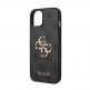 Guess PU 4G Metal Logo Leather Hard Case - дизайнерски кожен кейс за iPhone 15 (сив) thumbnail 4