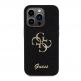 Guess PU Fixed Glitter 4G Metal Logo Case - силиконов (TPU) калъф за iPhone 15 Pro (черен)  thumbnail 3