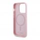 Guess PU Saffiano MagSafe Case - дизайнерски кожен кейс за iPhone 15 Pro с Magsafe (розов) thumbnail 6