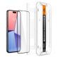 Spigen Glas.tR EZ Fit Tempered Glass 2 Pack - 2 броя стъклени защитни покрития за дисплея на iPhone 15 Pro (черен-прозрачен) thumbnail 2