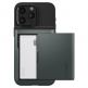 Spigen Slim Armor CS Case - хибриден кейс с отделение за кр. карти и най-висока степен на защита за iPhone 15 Pro Max (зелен) thumbnail 2