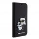 Karl Lagerfeld PU Saffiano Karl and Choupette NFT Book Case - дизайнерски кожен калъф, тип портфейл за iPhone 15 (черен) thumbnail 4