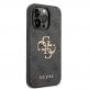 Guess PU 4G Metal Logo Leather Hard Case - дизайнерски кожен кейс за iPhone 15 Pro Max (сив) thumbnail 3