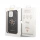 Guess PU 4G Metal Logo Leather Hard Case - дизайнерски кожен кейс за iPhone 15 Pro Max (сив) thumbnail 4