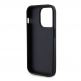 Guess PU 4G Strass Metal Logo Leather Hard Case - дизайнерски кожен кейс за iPhone 15 Pro (черен) thumbnail 3