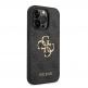 Guess PU 4G Metal Logo Leather Hard Case - дизайнерски кожен кейс за iPhone 15 Pro (сив) thumbnail 5