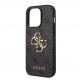 Guess PU 4G Metal Logo Leather Hard Case - дизайнерски кожен кейс за iPhone 15 Pro (сив) thumbnail 8